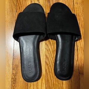 Jcrew microsuede single strap slides size 11